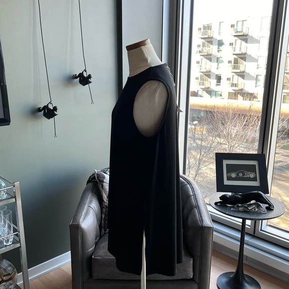 New Eileen Fisher Side Slit Jersey Sleeveless Tunic in Black Size Large - Picture 5 of 7